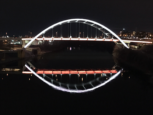 Bridge at night in Nashville