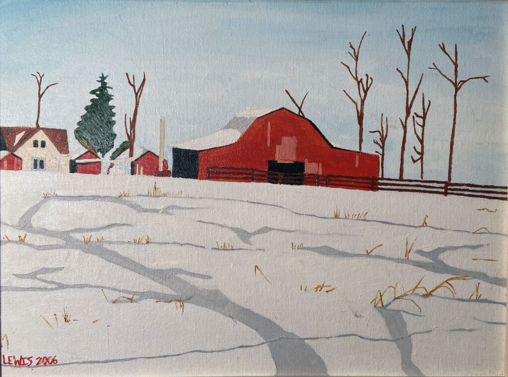 Winter scene painting